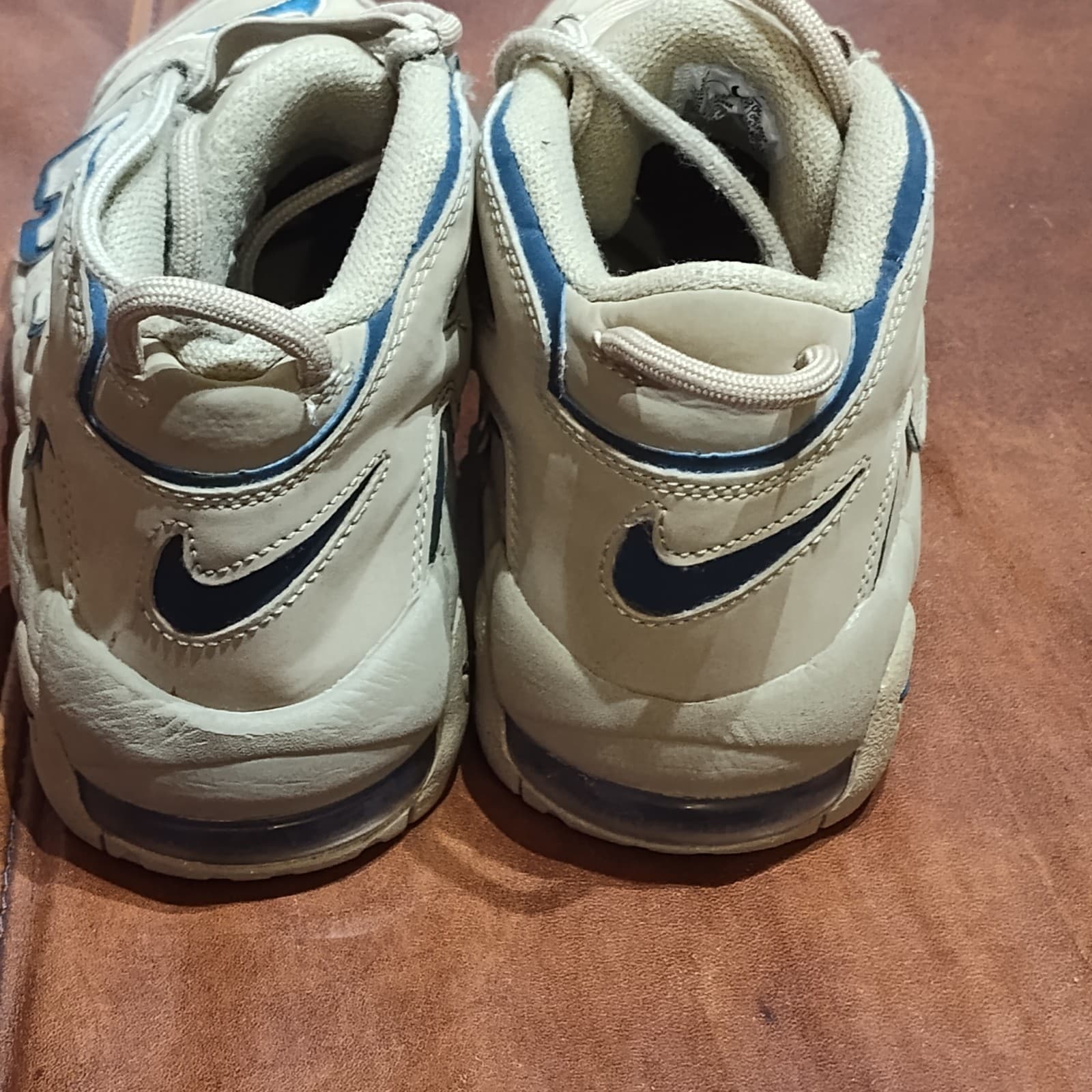 Size 7 - Nike Air More Uptempo GS Limestone Brown Junior Kids Women DQ6200-200 - Thumbnail 5