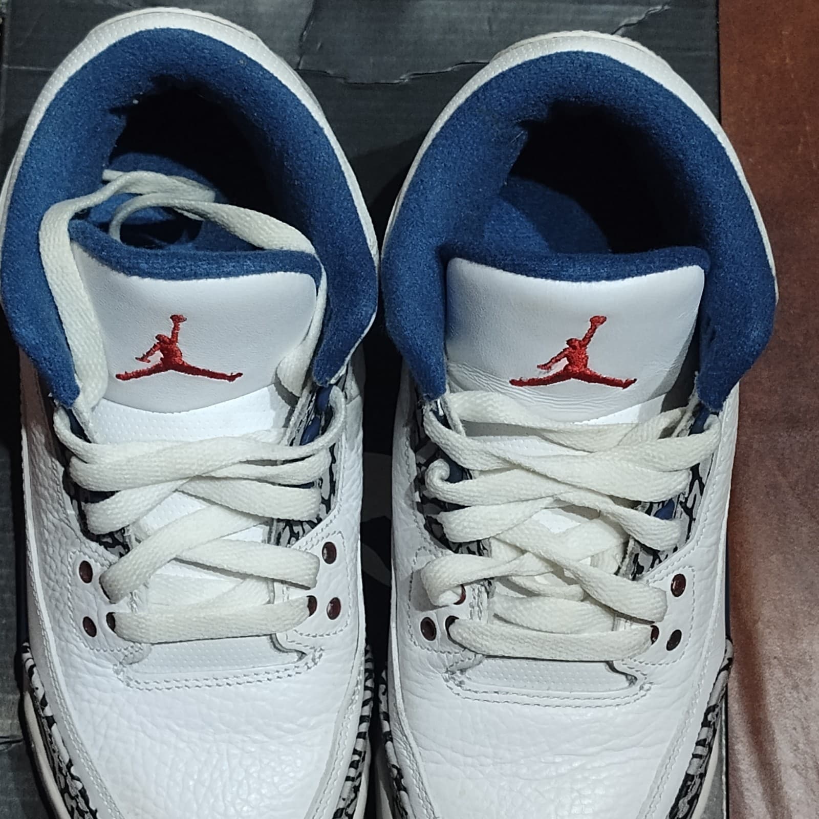 Nike Air Jordan 3 Retro GS Sz 4y True Blue Cement DB w/box - Thumbnail 3