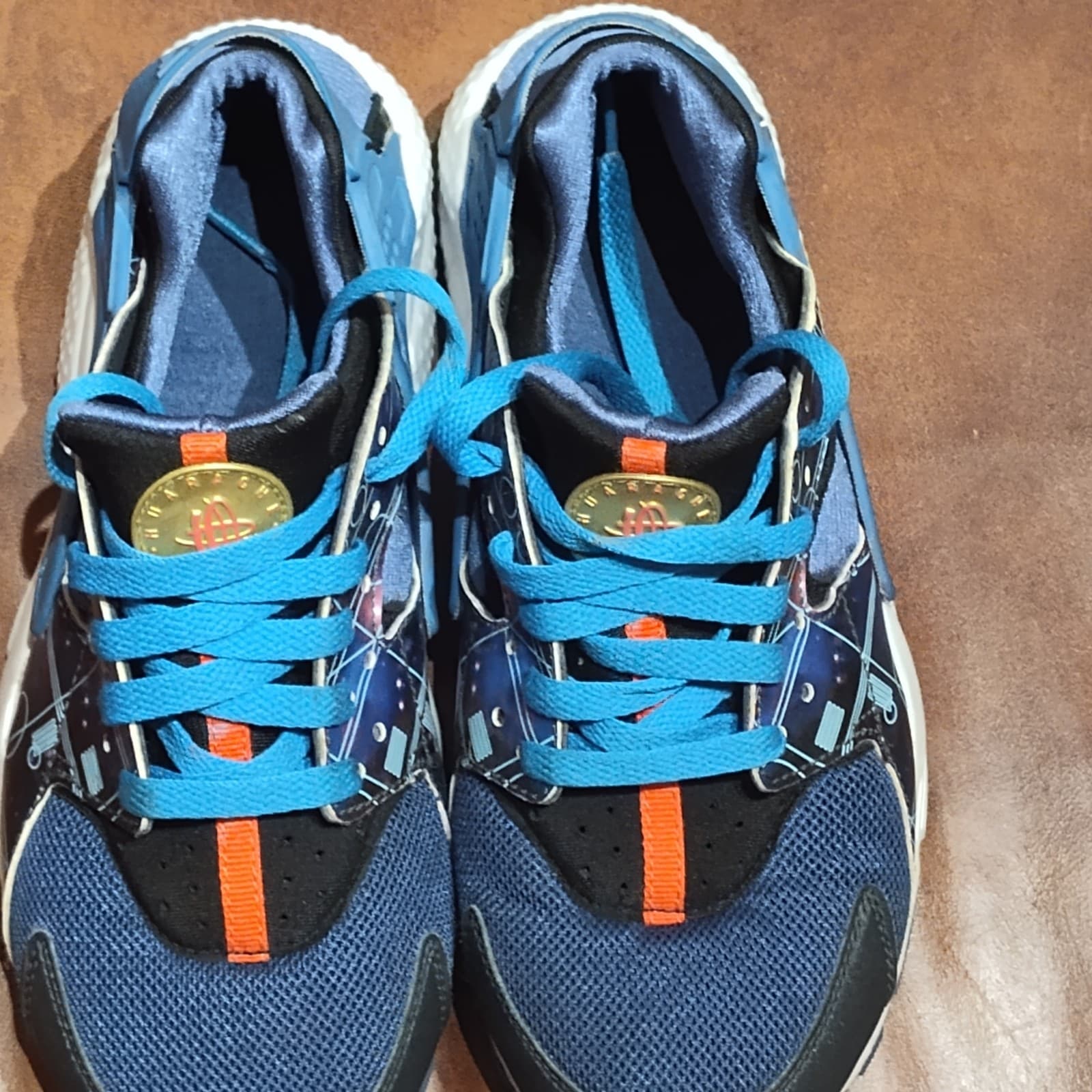 Nike sz.6y Huarache Run Print (GS) Metallic Hematite / 704943-004 - Thumbnail 2