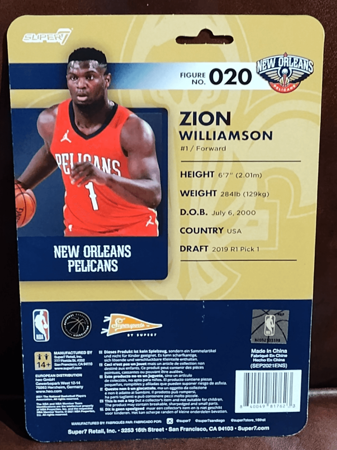 NBA Supersports Figure Wave 3 Zion Williamson (Pelicans) [Red Statement] - Thumbnail 2