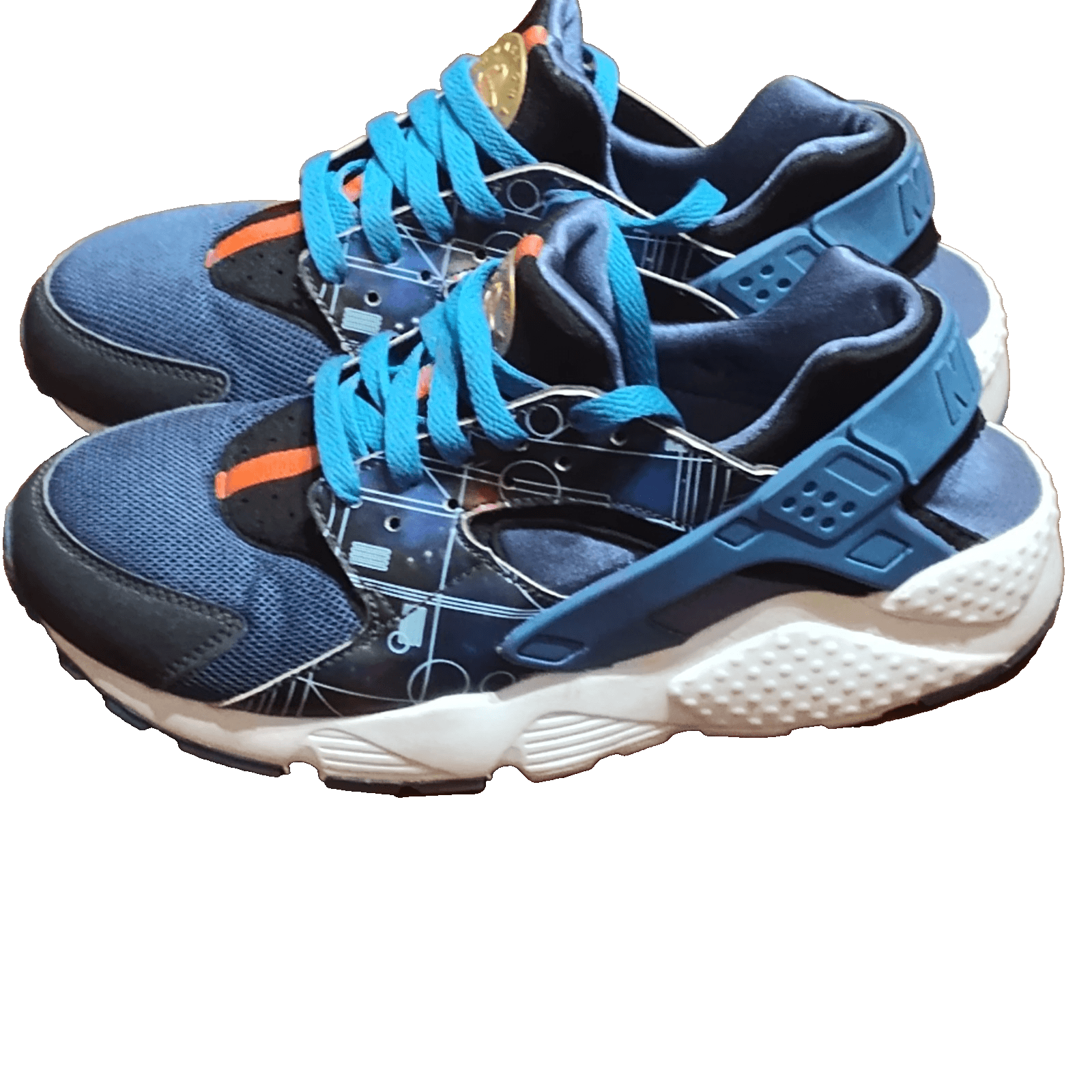 Nike sz.6y Huarache Run Print (GS) Metallic Hematite / 704943-004 - Image 1