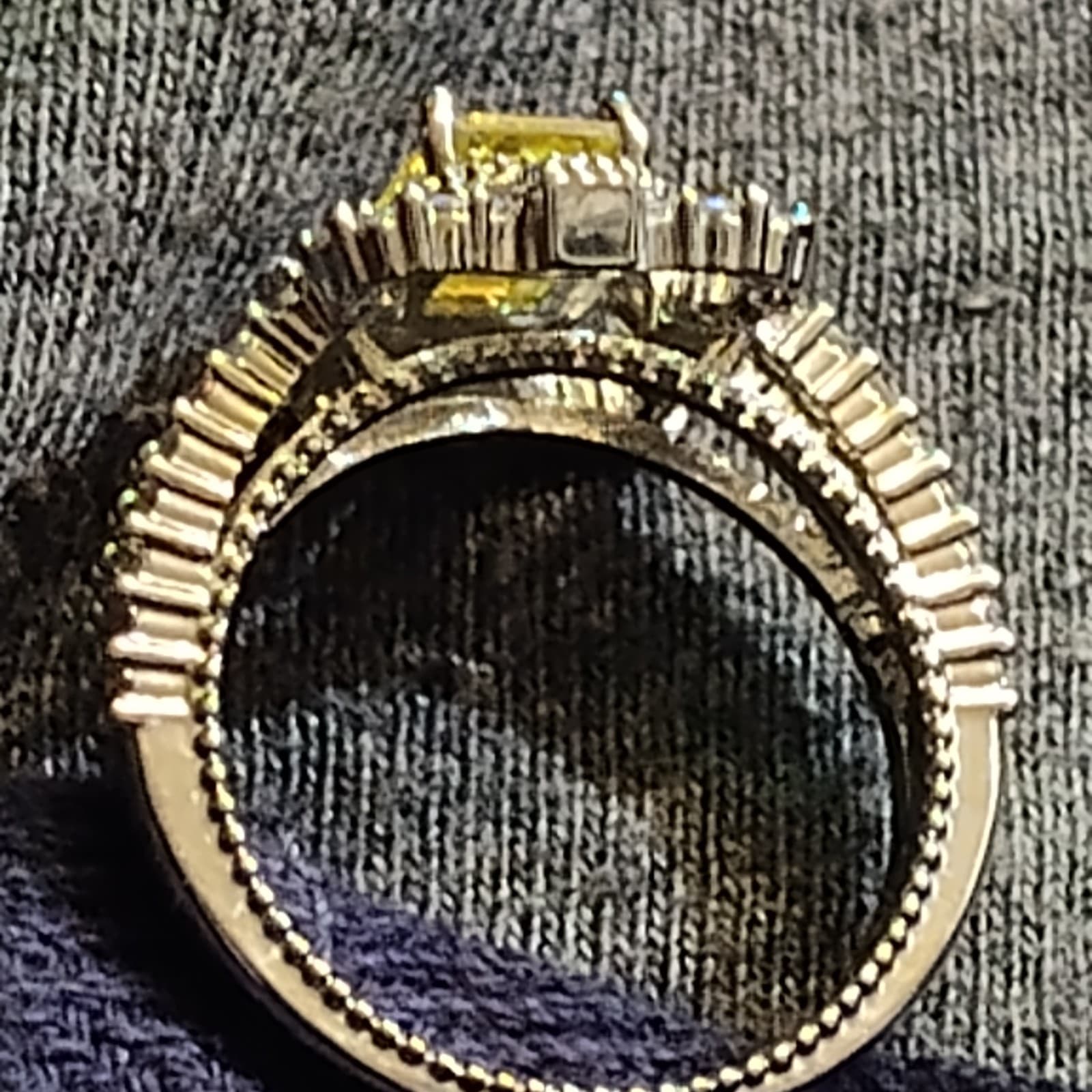 Silver Victorian Citrine Topaz Fancy Ring sz.6 - Thumbnail 7