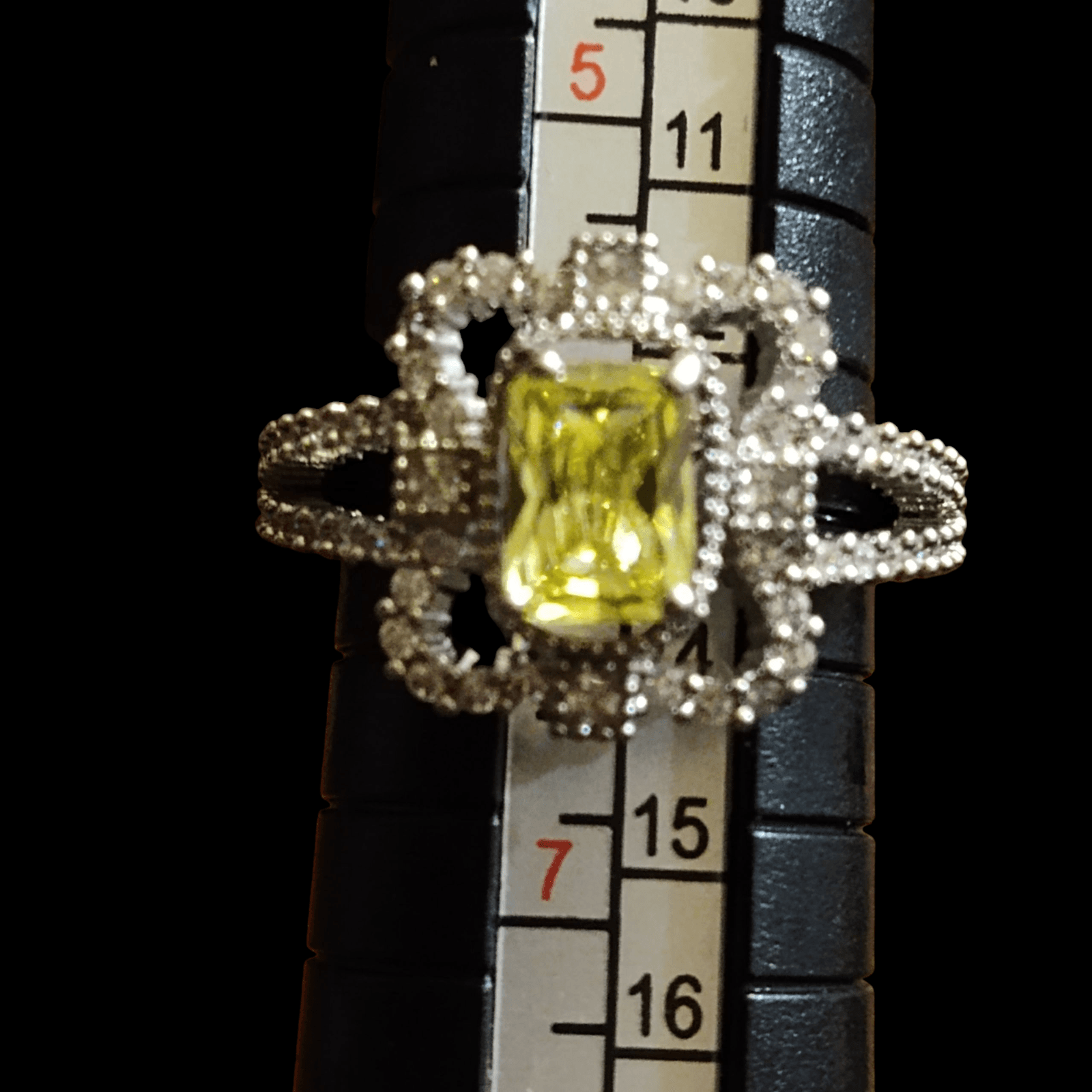 Silver Victorian Citrine Topaz Fancy Ring sz.6 - Thumbnail 2