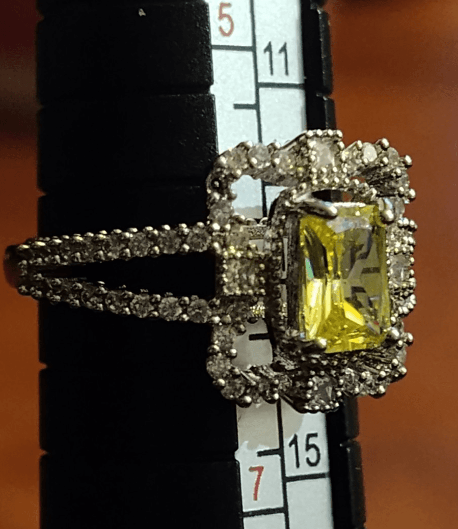 Silver Victorian Citrine Topaz Fancy Ring sz.6 - Thumbnail 3