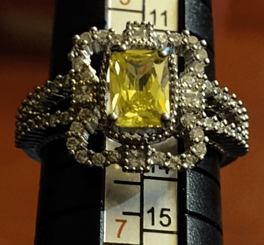 Silver Victorian Citrine Topaz Fancy Ring sz.6 - Thumbnail 4