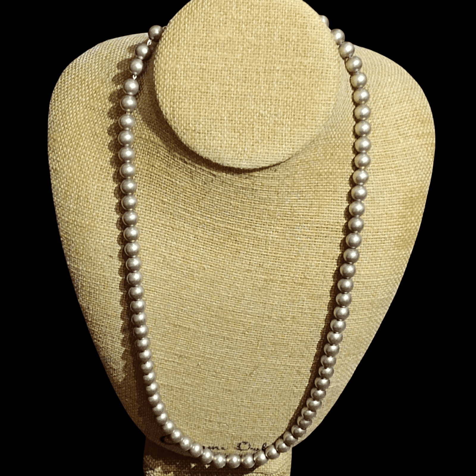 vintage Estate sterling silver beaded 8mm ball 22” necklace 925￼ - Thumbnail 2