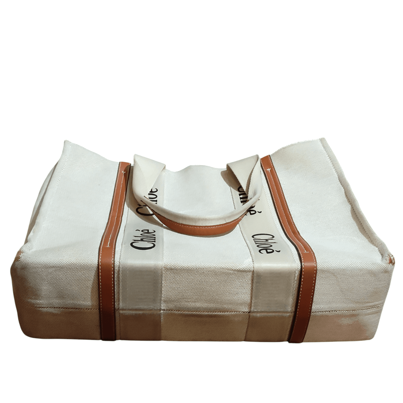 Authentic Chloe Woody Medium Canvas Shoulder Tote Bag & mini bag - Thumbnail 3