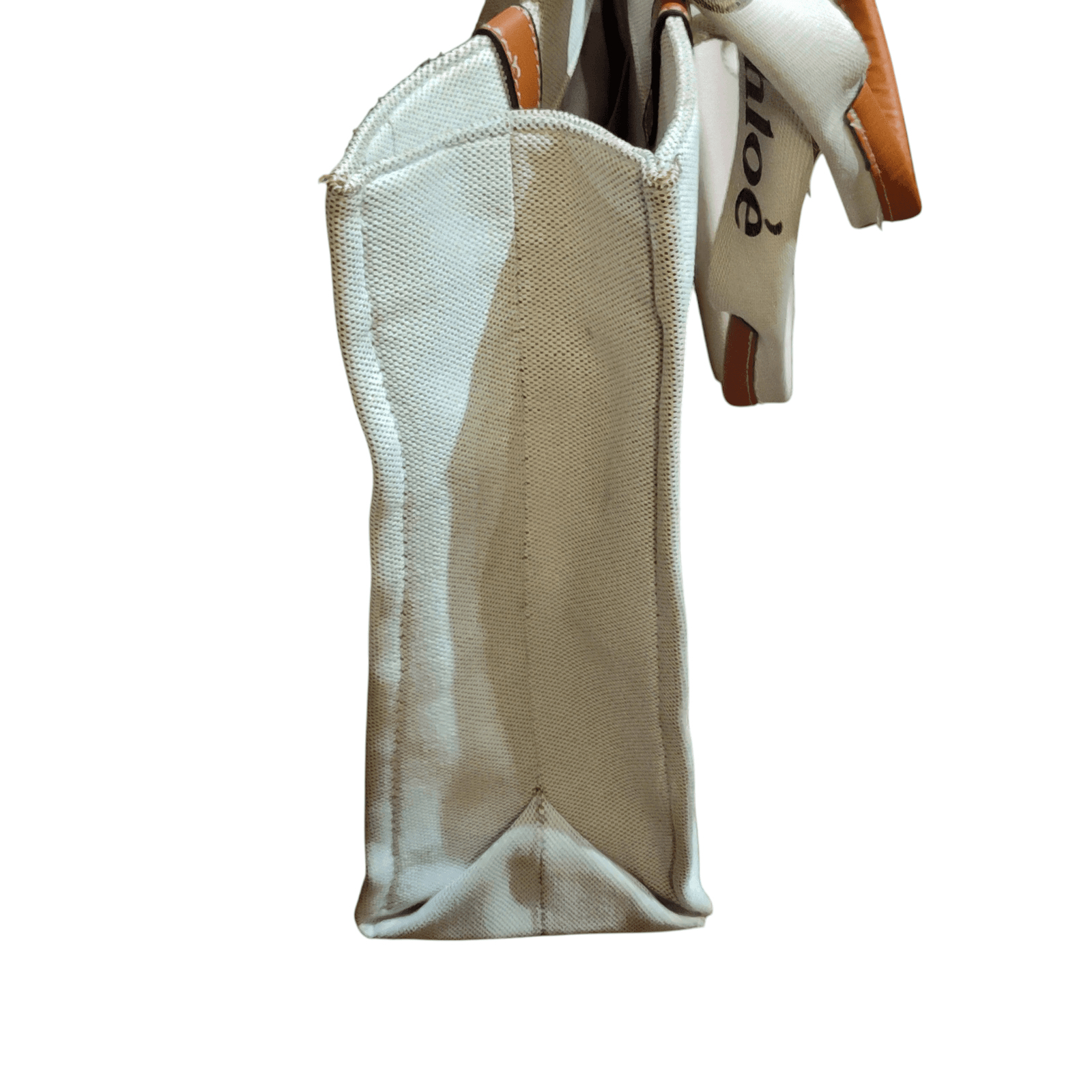 Authentic Chloe Woody Medium Canvas Shoulder Tote Bag & mini bag - Thumbnail 4