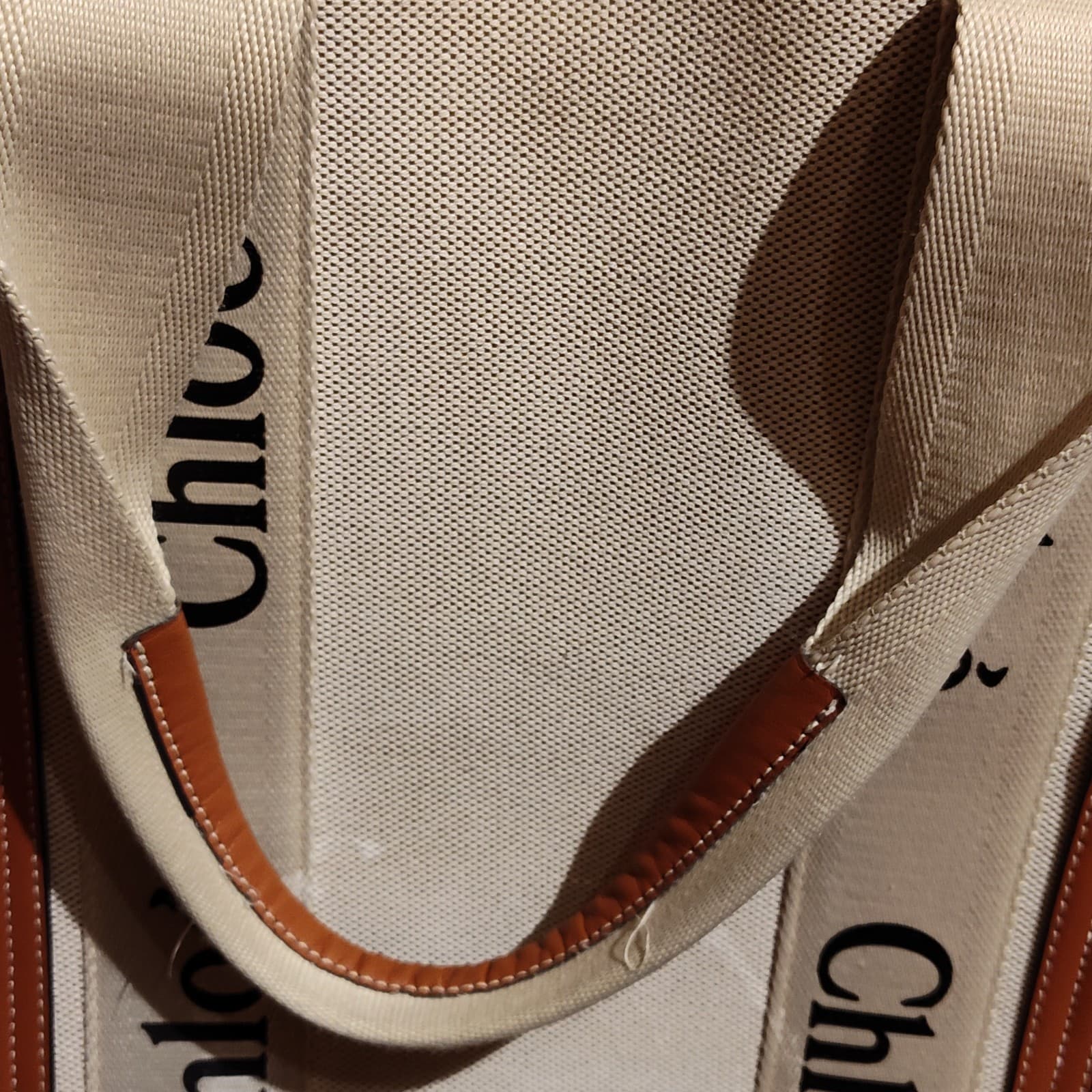 Authentic Chloe Woody Medium Canvas Shoulder Tote Bag & mini bag - Thumbnail 10