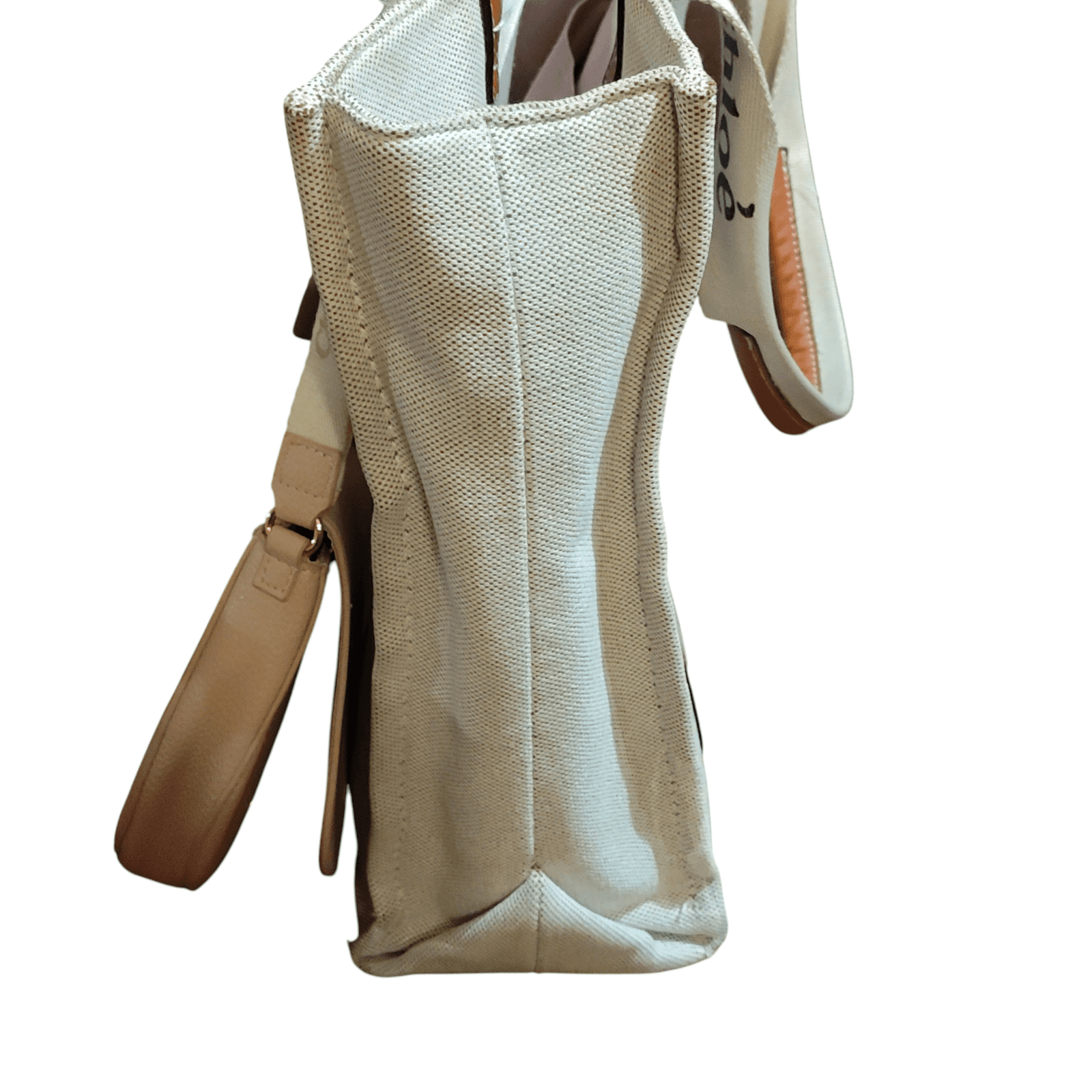 Authentic Chloe Woody Medium Canvas Shoulder Tote Bag & mini bag - Thumbnail 5