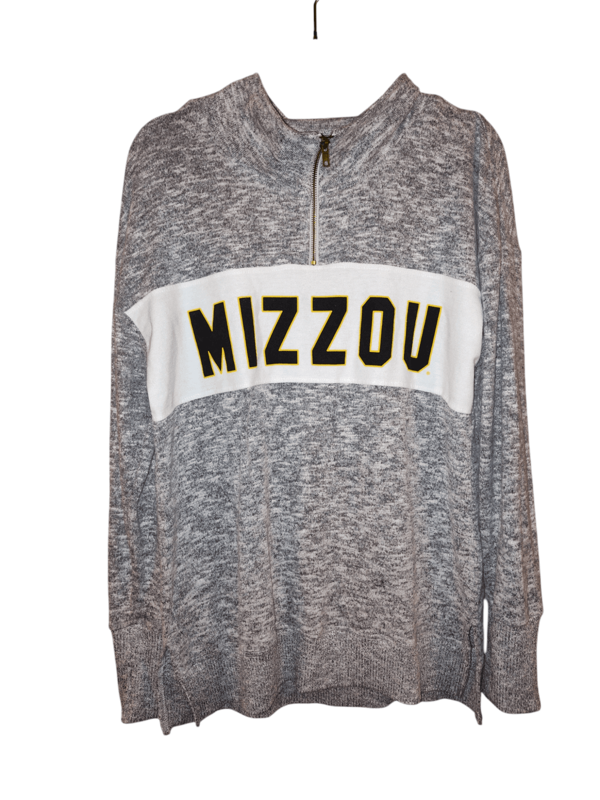 Missouri Tigers Womens Grey Cozy Fleece Qtr Zip XL - Image 1