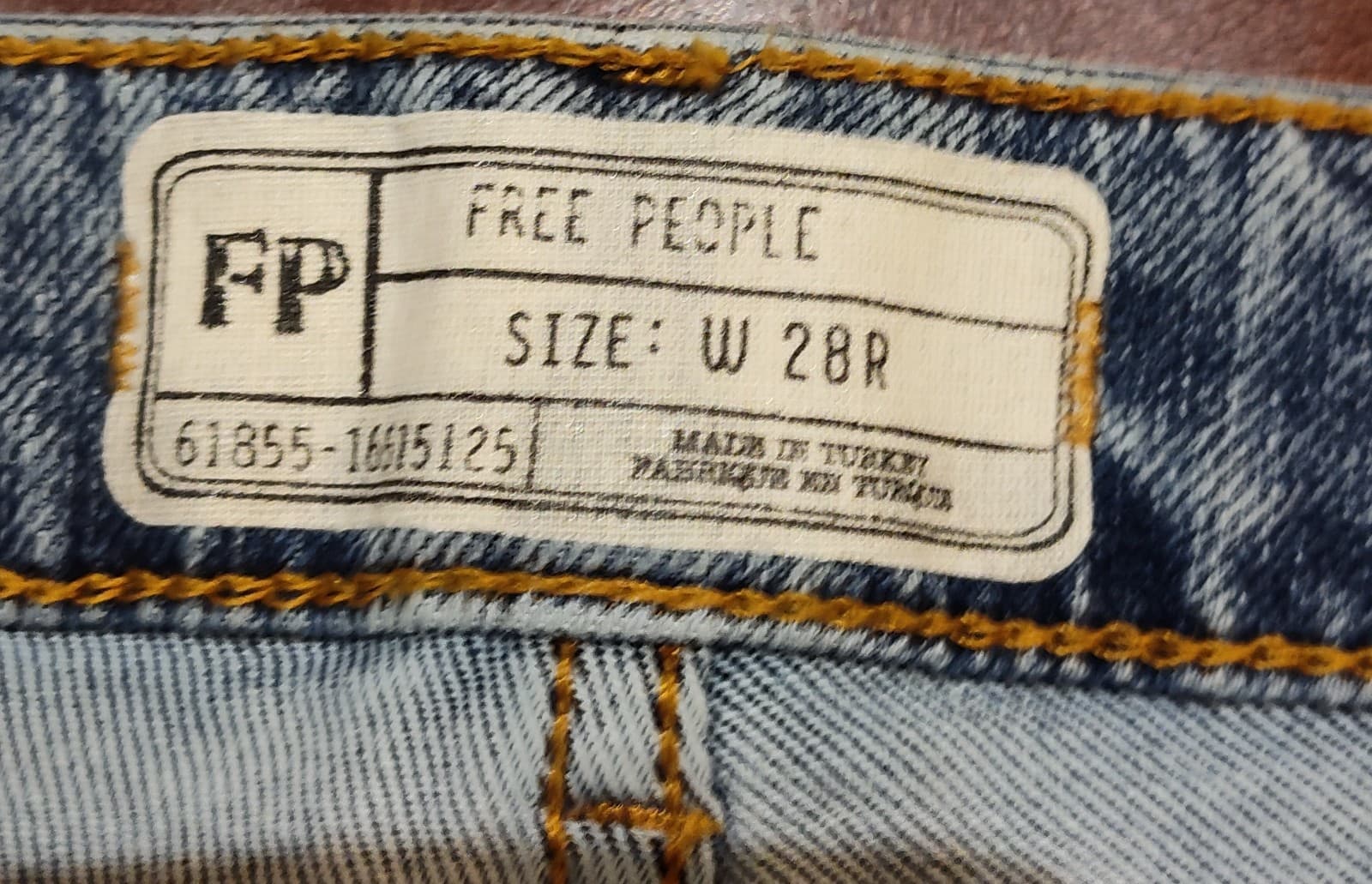 Free People FP Cropped Blue Jeans Fray Flared Out Hem Sz 28R - Thumbnail 6