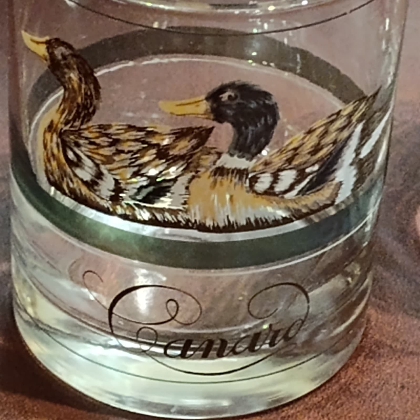 Set of 2 Vintage Canard Duck Lowball Whiskey Glasses - Thumbnail 2