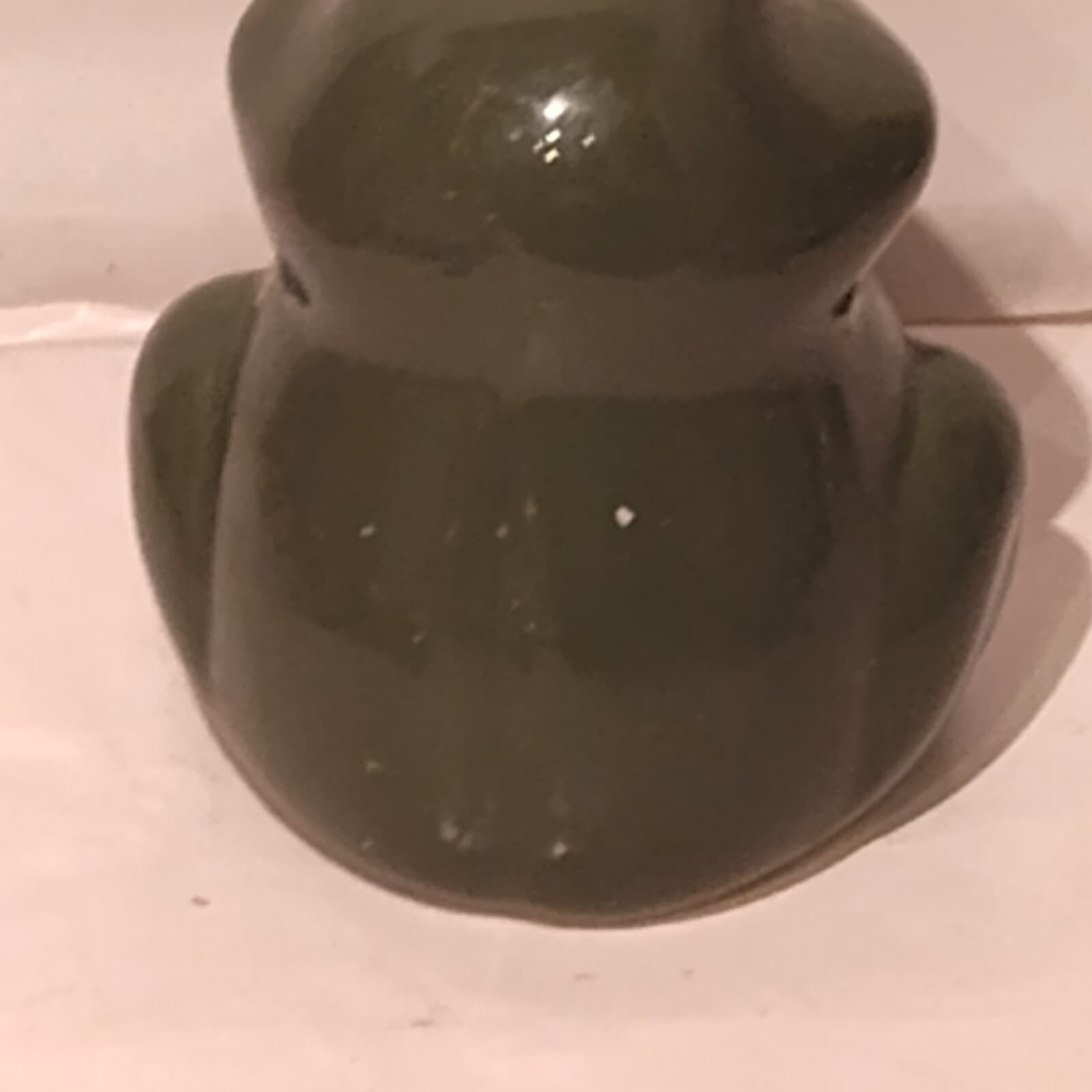 Vintage Distressed Smiling Happy Green Frog Soap Sponge Loofah Holder Pottery - Thumbnail 3