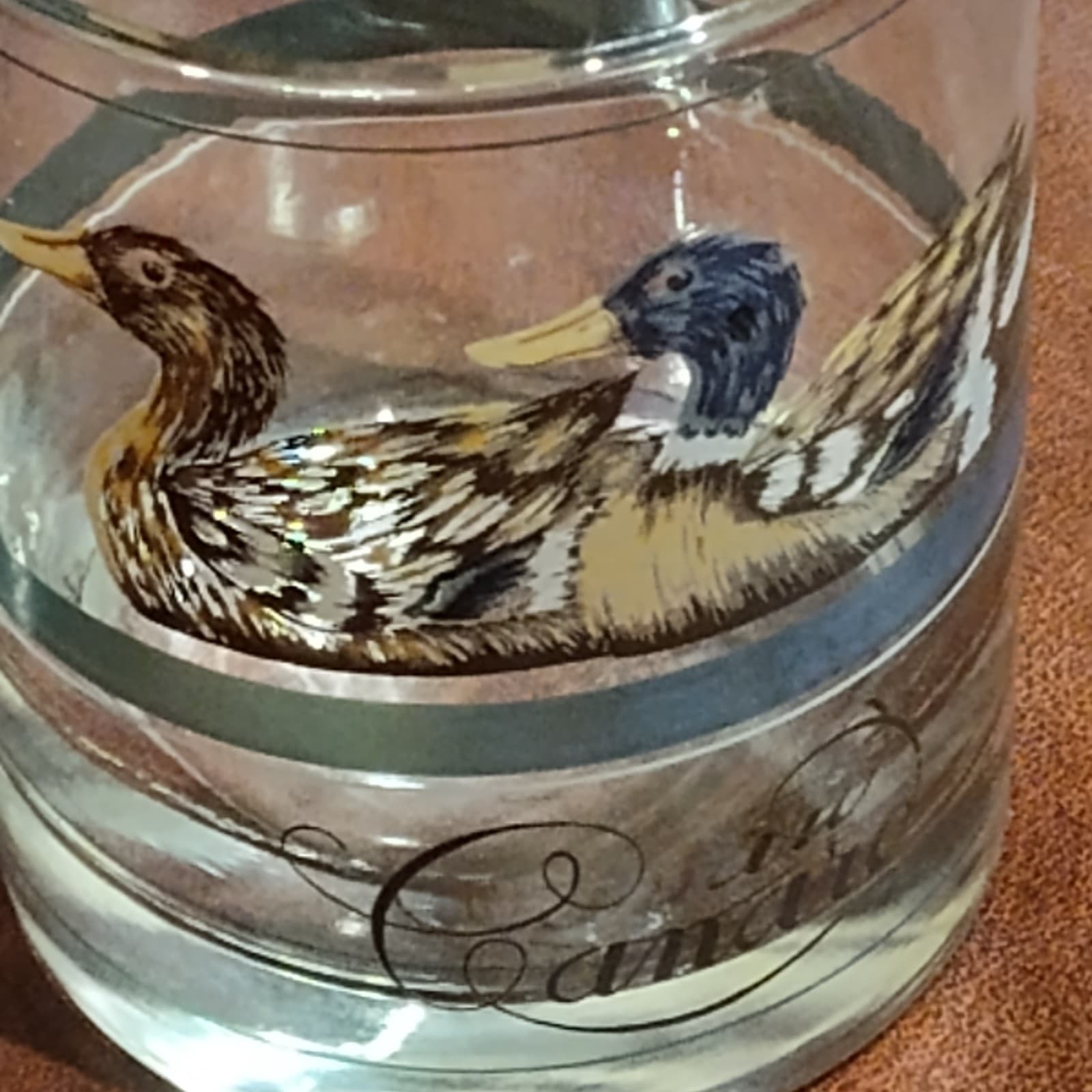 Set of 2 Vintage Canard Duck Lowball Whiskey Glasses - Thumbnail 3