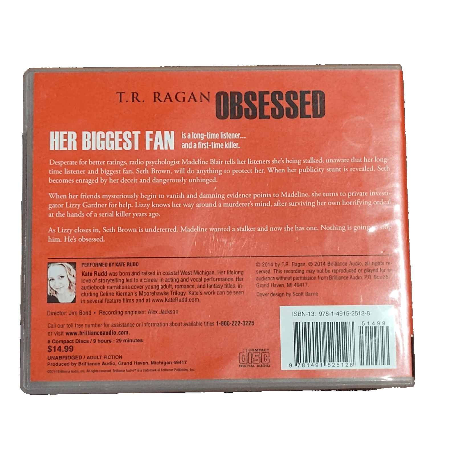 Obsessed by T.R. Ragan (English) Audio 8 Compact Disc Book - Thumbnail 2