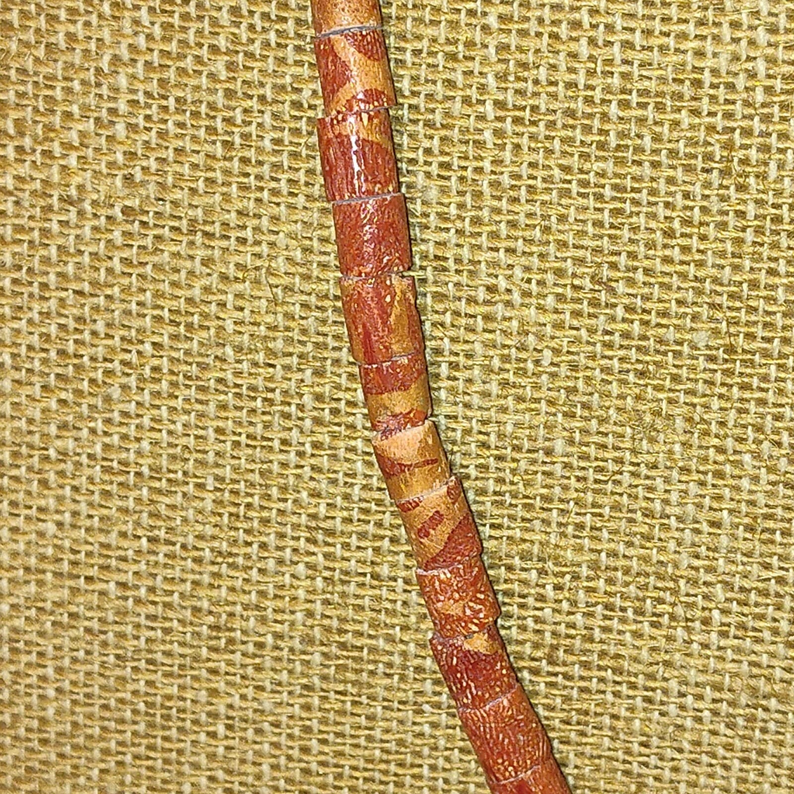 Vintage Mediterranean Coral Graduated Beaded Necklace 15" long - Thumbnail 2