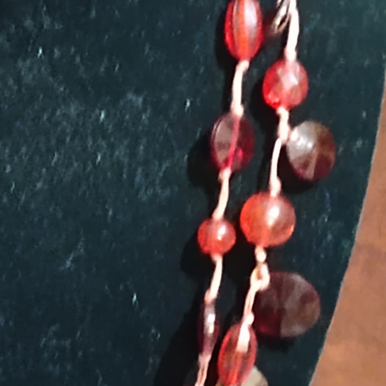 Joan Rivers Red Lucite Beaded Necklace Faceted Bold Chunky necklace - Thumbnail 3