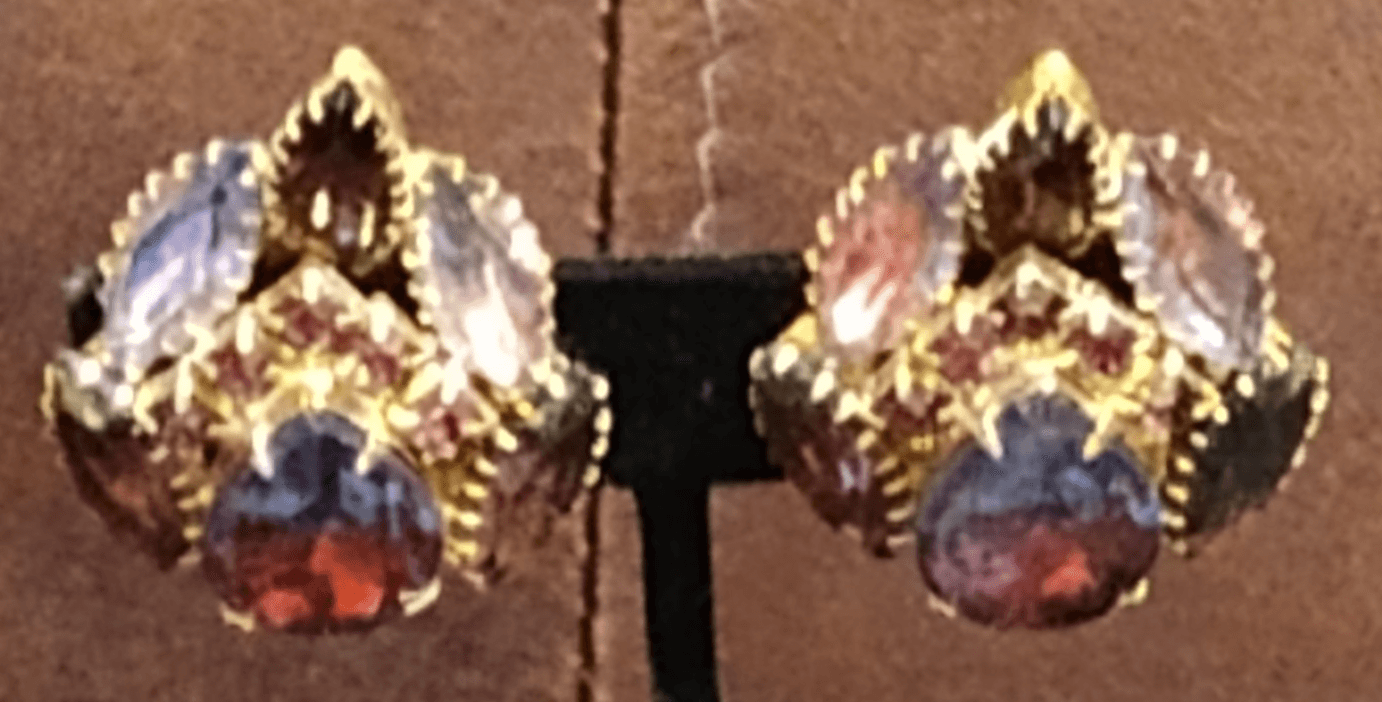 Vintage Kramer UnSigned Earrings Shades Of multi colors - Image 1