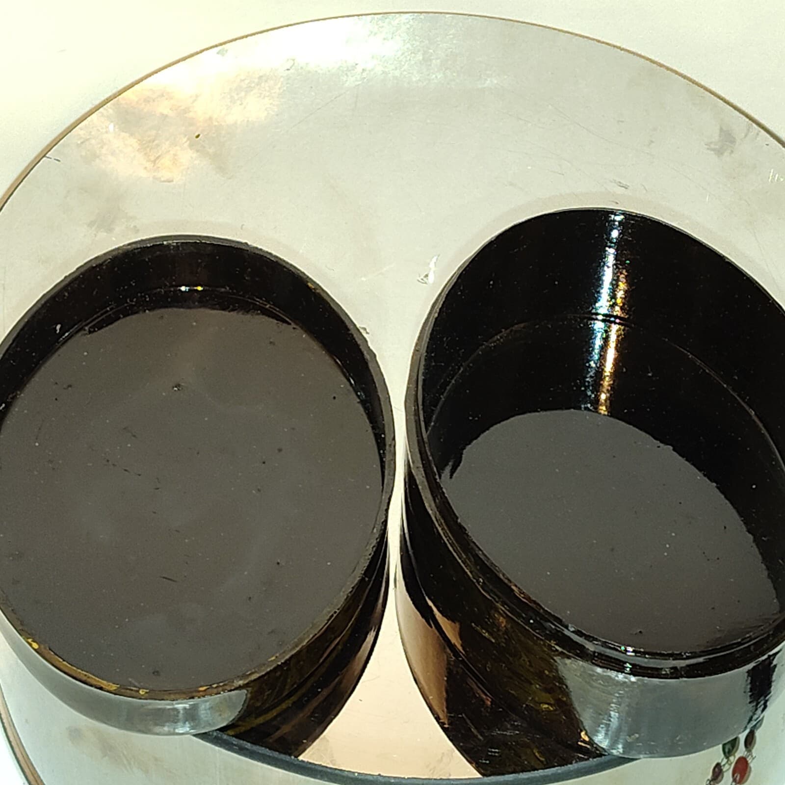 Vintage Oval Plastic Lacquered Trinket Jewelry Box w/ Floral Design 6 1/2" Long - Thumbnail 5