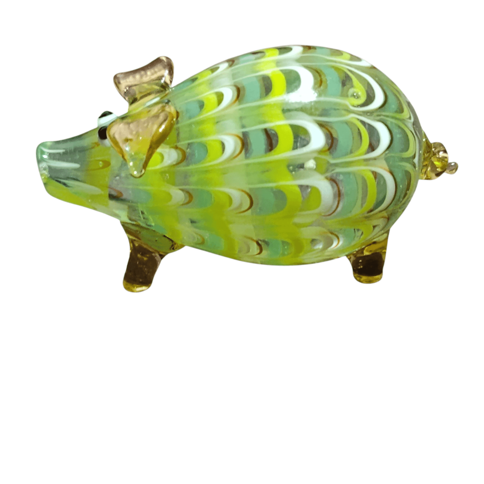 Vintage Fitz And Floyd Art Glass Menagerie Colorful Pig Collectible Figurine - Thumbnail 2