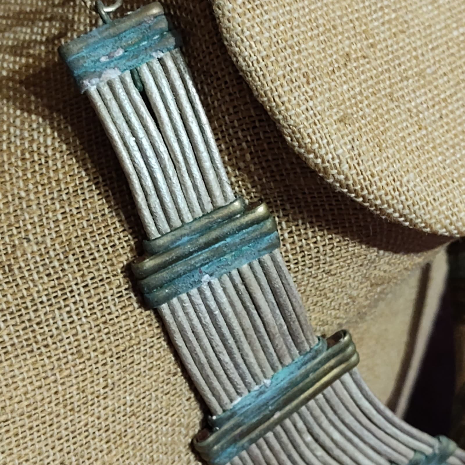 Vintage Alexis Kirk 70’s Egyptian Style Tribal Collar Leather & Metal Necklace! - Thumbnail 4