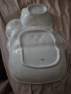 International Bazaar Christmas Santa Claus Chip N Dip Platter 14" X 10" EC - Thumbnail 3