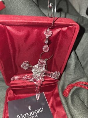VTG Waterford Crystal Christmas Ornament 10 Lords A Leaping With Box And Hanger - Thumbnail 3