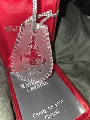 WATERFORD Crystal 12 Days Of Christmas Ornament 1991 Maids A Milking - Image 1