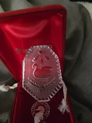 WATERFORD Crystal 12 Days Of Christmas Ornament 1990 Seven Swans a Swimming - Image 1