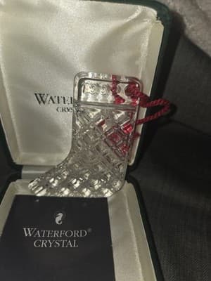 WATERFORD CHRISTMAS MEMORIES HOLIDAY CRYSTAL STOCKING ORNAMENT 1992 VINTAGE - Thumbnail 4