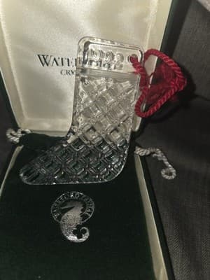 WATERFORD CHRISTMAS MEMORIES HOLIDAY CRYSTAL STOCKING ORNAMENT 1992 VINTAGE - Thumbnail 2