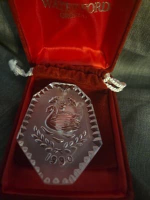 1990 Waterford Crystal'12 Days of Christmas Ornament Seven Swans Swimming - Thumbnail 3
