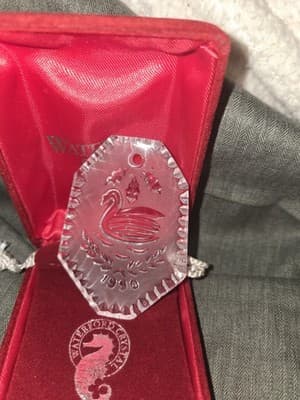 1990 Waterford Crystal'12 Days of Christmas Ornament Seven Swans Swimming - Thumbnail 2