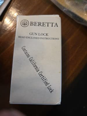 New Beretta Firearm Gun Handgun Safety Cable Lock with 2 Keys Regal SL14 - Image 1