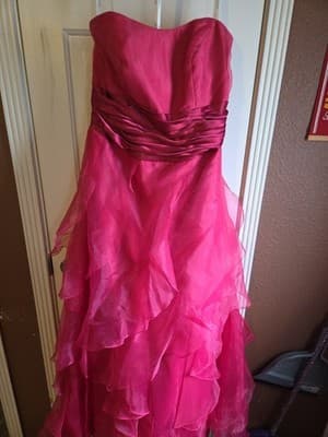 David's Bridal Long Strapless Formal Prom Dress, Wedding, Bride - Image 1
