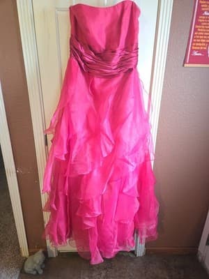 David's Bridal Long Strapless Formal Prom Dress, Wedding, Bride - Thumbnail 3