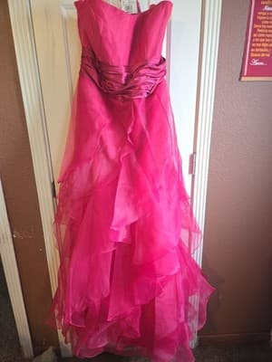 David's Bridal Long Strapless Formal Prom Dress, Wedding, Bride - Image 1