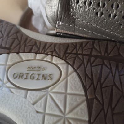 Earth Origins Perforated Leather Slip-On Clog Mule Emilia Platinum Sz 6.5 W NEW - Thumbnail 3