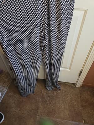 Calvin Klein Black White Jumpsuit XL Wide Leg Sleeveless Geometric Print Stretch - Thumbnail 7