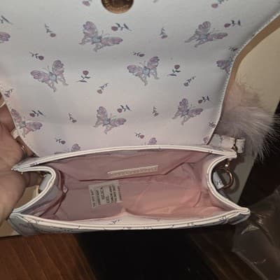 Under1Sky Butterfly Rine Stones Trapeze Flap Crossbody 9x8x3 - Thumbnail 6