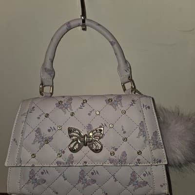 Under1Sky Butterfly Rine Stones Trapeze Flap Crossbody 9x8x3 - Thumbnail 3