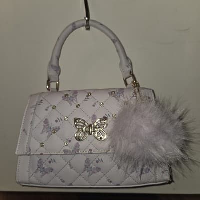 Under1Sky Butterfly Rine Stones Trapeze Flap Crossbody 9x8x3 - Thumbnail 2