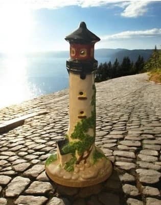 Inspirational Ceramic Lighthouse Figurine The Lord is My Light 7.5" Tall - Image 1