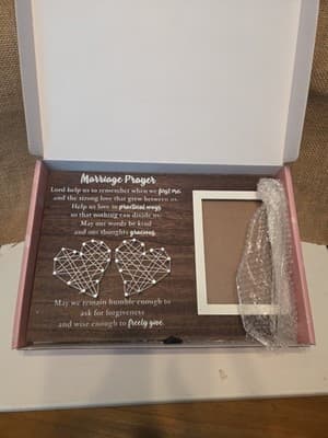 Ylovan Marriage Prayer Wooden Picture Frame 4x6 Rustic Missing T In Met - Image 1