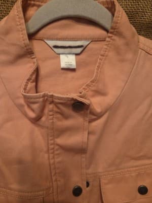 christopher & banks Petite salmon colored military style jacket size Large - Thumbnail 3