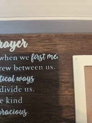 Ylovan Marriage Prayer Wooden Picture Frame 4x6 Rustic Missing T In Met - Thumbnail 3