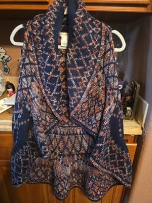 John Paul Richard L BOHO Open Peplum Circle Sweater Vest - Image 1
