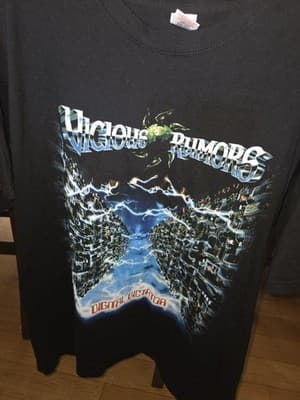 Vtg Vicious Rumors Band Heavy Cotton Size X-large Unisex Black Shirt BL323 - Image 1