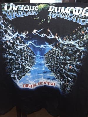 Vtg Vicious Rumors Band Heavy Cotton Size X-large Unisex Black Shirt BL323 - Thumbnail 2